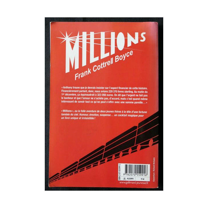 Millions écrit par Franck Cottrell Boyce aux éditions Gallimard Jeunesse - F006