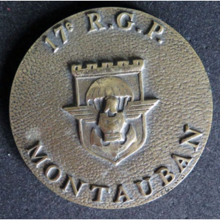 Médaille en bronze du 17° régiment du Génie parachutiste de 8 cm de diamètre