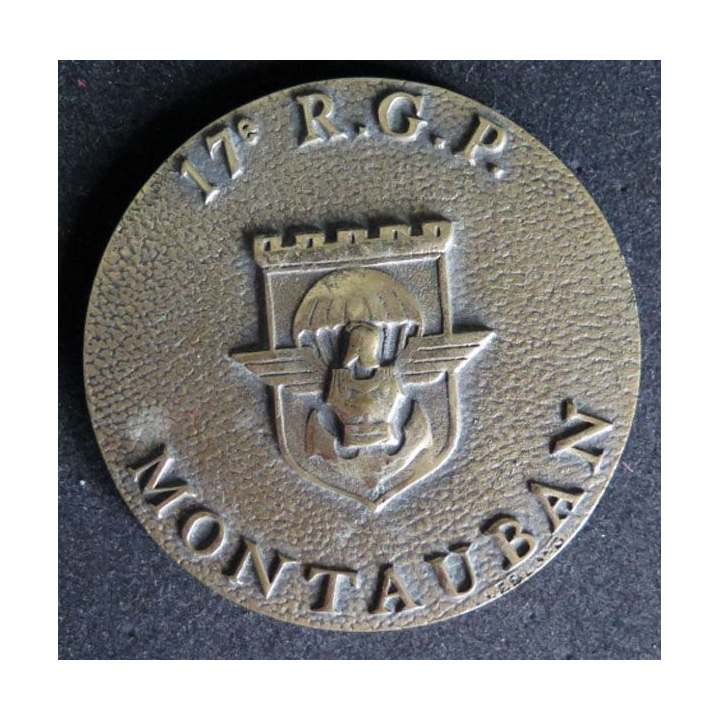 Médaille en bronze du 17° régiment du Génie parachutiste de 8 cm de diamètre