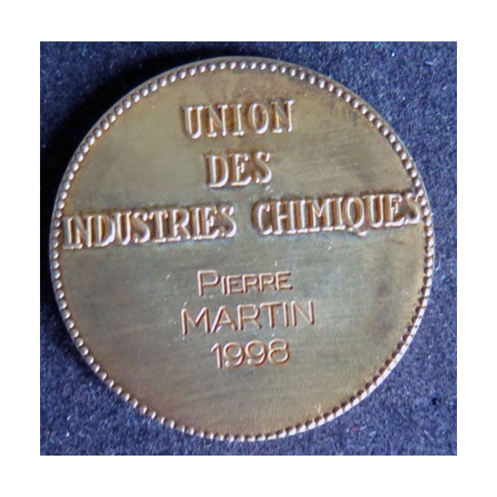 Médaille en vermeil de l'union industries chimiques attribuée en 1998