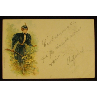 FEMME CHASSEUR - CARTE DE 1902