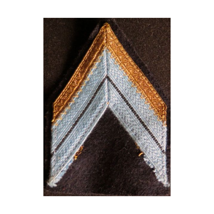 Galon de caporal chef PDL transmissions sur tissu bleu noir avec crochets