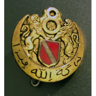 8° RSA : insigne miniature métallique du 8° régiment de spahis algériens de fabrication Drago en émail (L59)