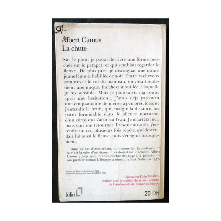 La chute écrit par Albert Camus aux éditions Gallimard - F007