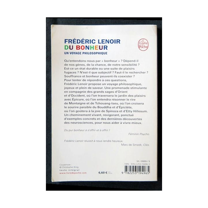 Du Bonheur écrit par Frédéric Lenoir aux éditions Le Livre de Poche - F007