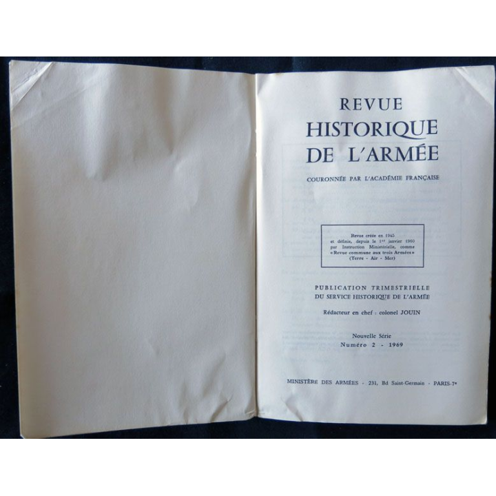 Revue historique de l'armée - 1969 - 25° année N° 2 - F007