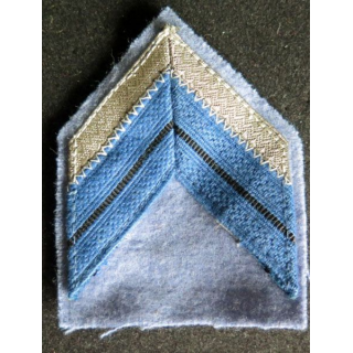 Galon de caporal chef du matériel galons bleus argent fond bleu clair