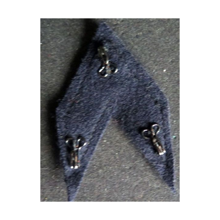 Galon bleu nuit de caporal PDL sur tissu noir avec crochets