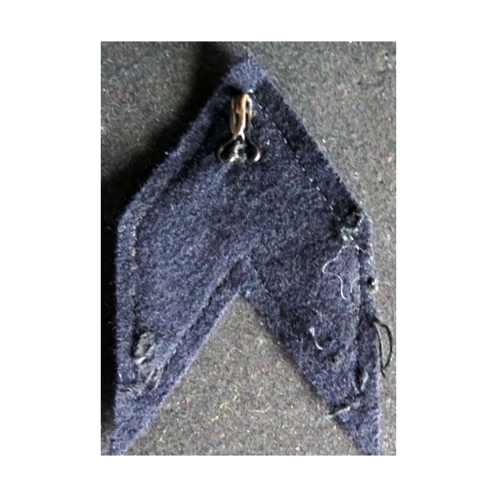 Galon bleu nuit de caporal chef PDL sur tissu noir avec 1 crochet