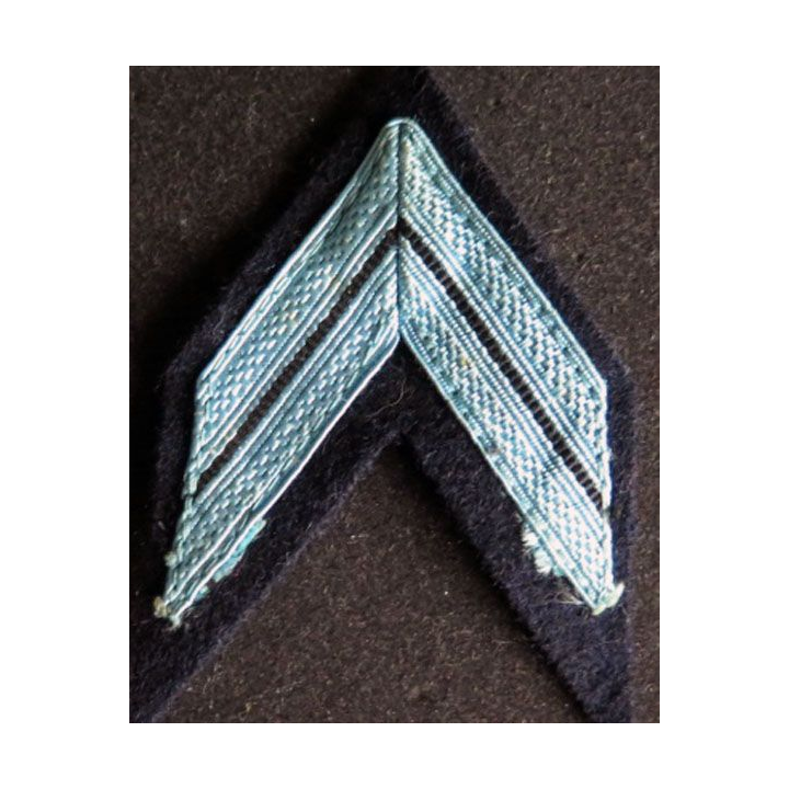 Galon bleu clair de caporal PDL sur tissu noir