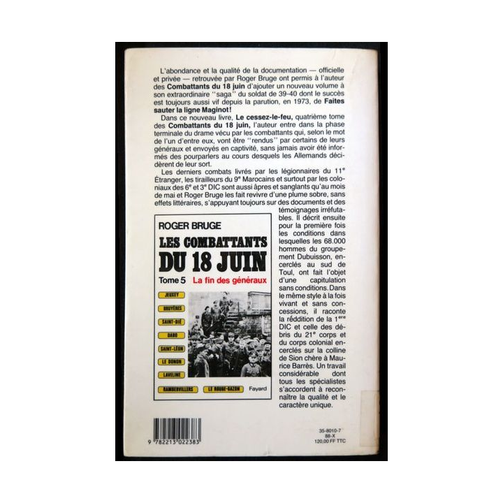 Les combattants du 18 juin Tome 4 écrit par Roger Bruge aux éditions Fayard - F008
