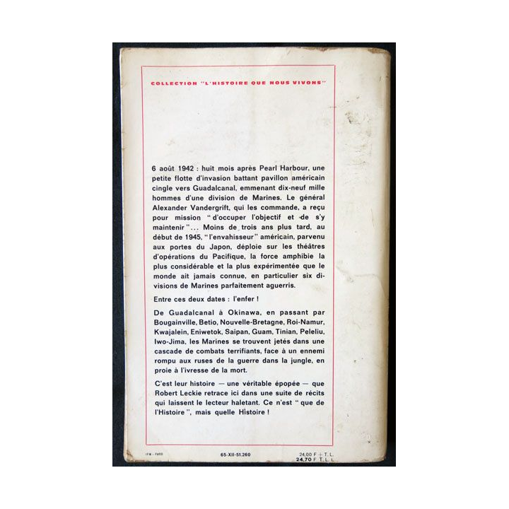 Les Marines dans la guerre du Pacifique écrit par Robert Leckie aux éditions Robert Laffont - F009
