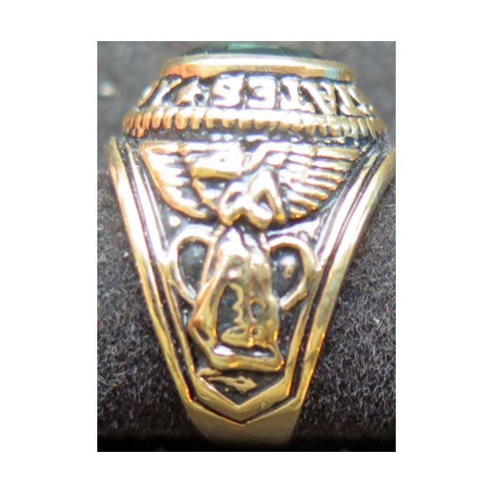 USA : bague de United States Navy pierre verte taille 59 / 60