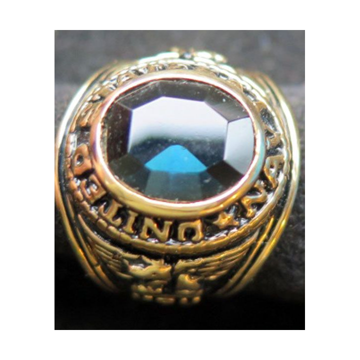 USA : bague de United States Navy pierre verte taille 59 / 60