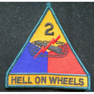 USA 2° Armored division US army patch l'enfer sur roues Hell on wheels