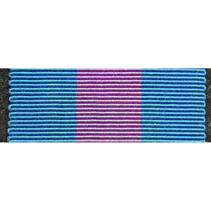 Ruban de largeur 3,7 cm inconnu bleu avec bande violette intérieure
