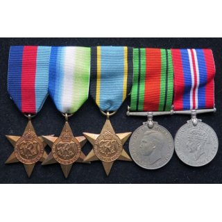 ROYAUME UNI barrette de 5 médailles anglaises 2° Guerre mondiale 