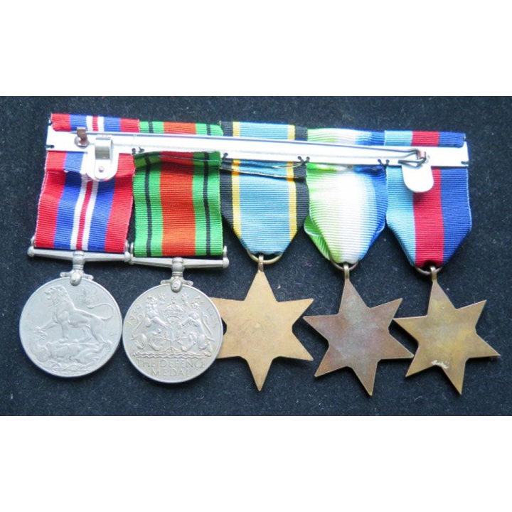 ROYAUME UNI barrette de 5 médailles anglaises 2° Guerre mondiale 