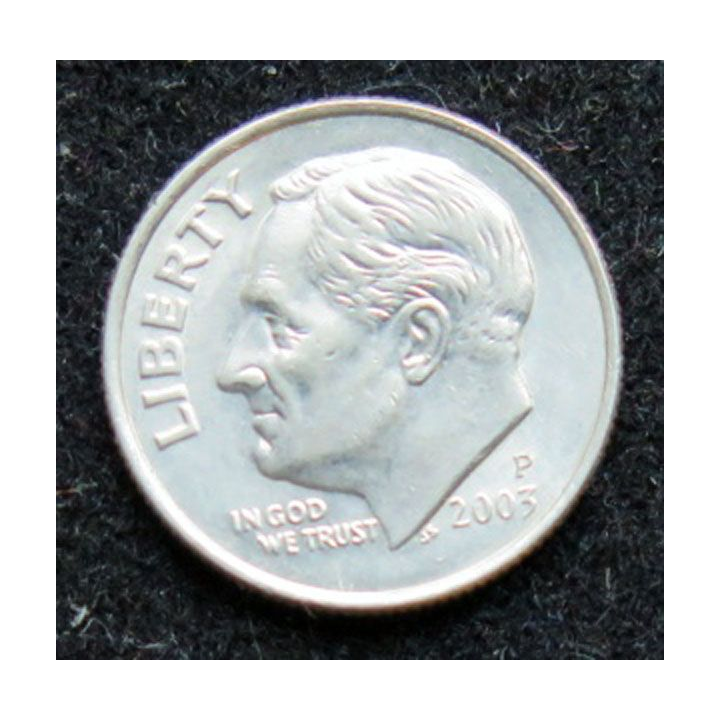 USA : pièce de one dime roosevelt 2003