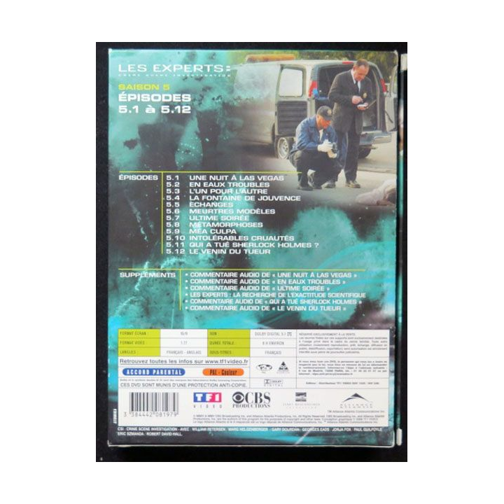 DVD : LES EXPERTS Saison 5 (épisodes 5.1 à 5.12 3 DVD)
