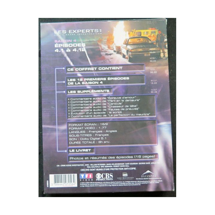 DVD : LES EXPERTS Saison 4 (épisodes 4.1 à 4.12 3 DVD)