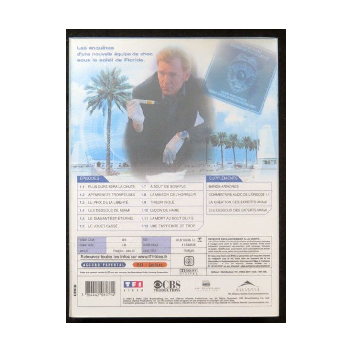 DVD : LES EXPERTS MIAMI Saison 1 (épisodes 1.1 à 1.12 3 DVD)
