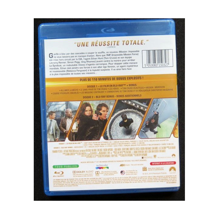 DVD BLU-RAY : Mission impossible 5 avec Tom Cruise