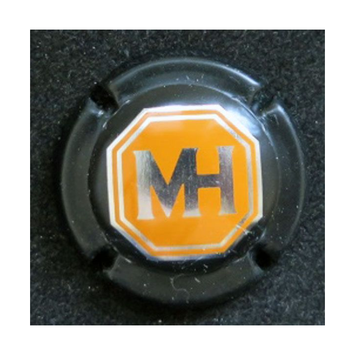 Capsule Muselet de champagne M. Hostomme n° 40 noir orange et métal