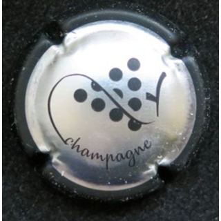 Capsule Muselet de champagne générique n° 1041 argent contour noir