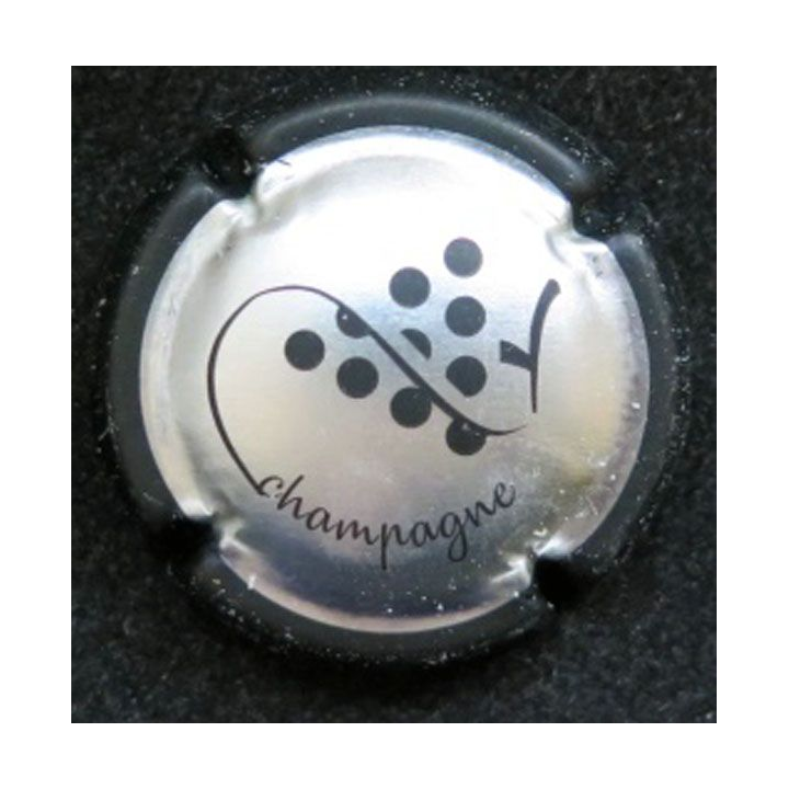 Capsule Muselet de champagne générique n° 1041 argent contour noir