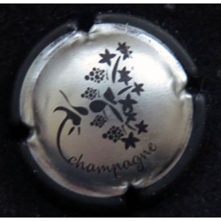 Capsule Muselet de champagne générique n° 1042 argent contour noir