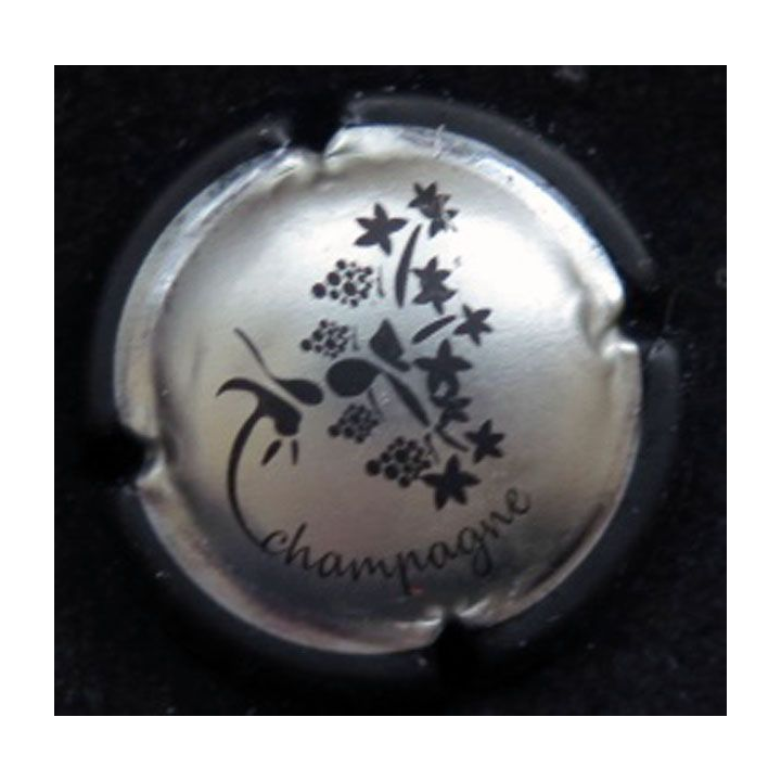 Capsule Muselet de champagne générique n° 1042 argent contour noir