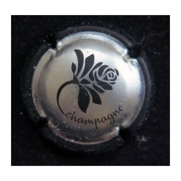 Capsule Muselet de champagne générique n° 1039 argent contour noir