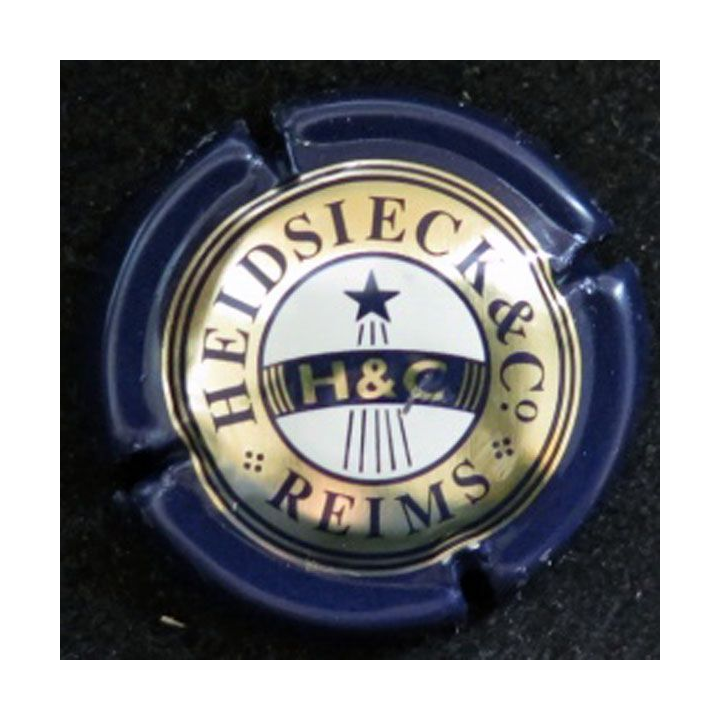 Muselet champagne Heidsieck et Cie n° 66b contour bleu nuit centre blanc