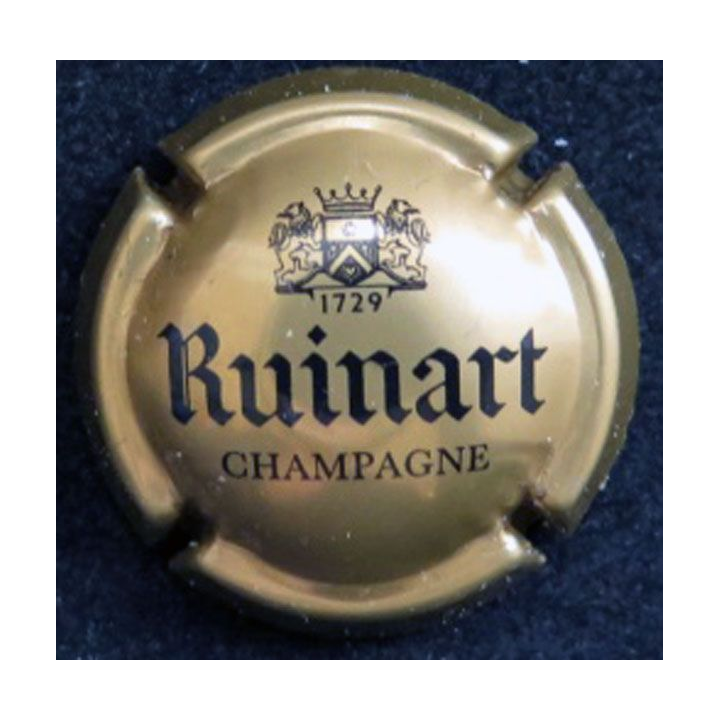 Capsule Muselet champagne Ruinart n° 62 or-bronze et noir 28 mm