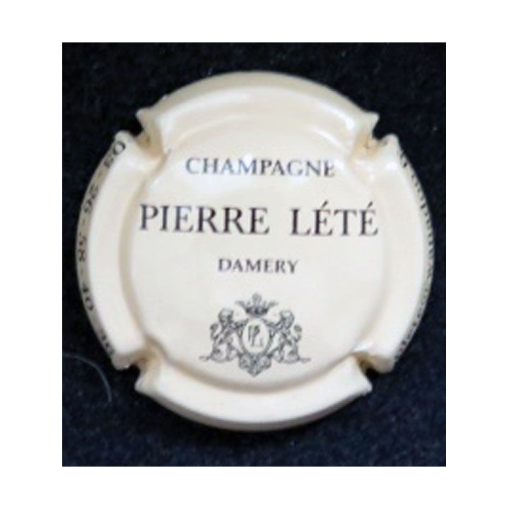 Capsule Muselet de bouteille de champagne Pierre Lété crème 
