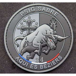 Insigne pvc PSIG SABRE gendarmerie de Béziers sur Velcro