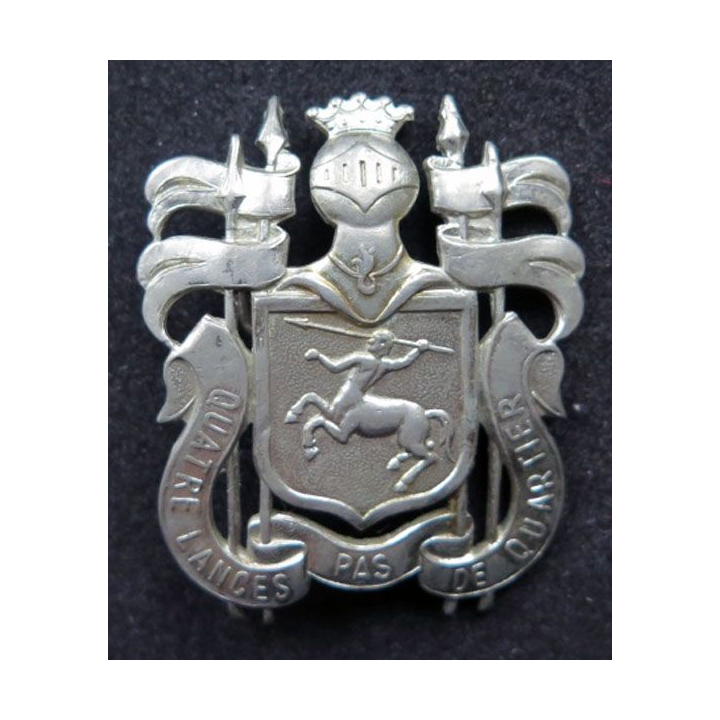 insigne du 4° régiment de lanciers belge Quatre lances pas de quartier