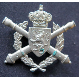 insigne de béret de l'école d'artillerie de l'armée belge argenté