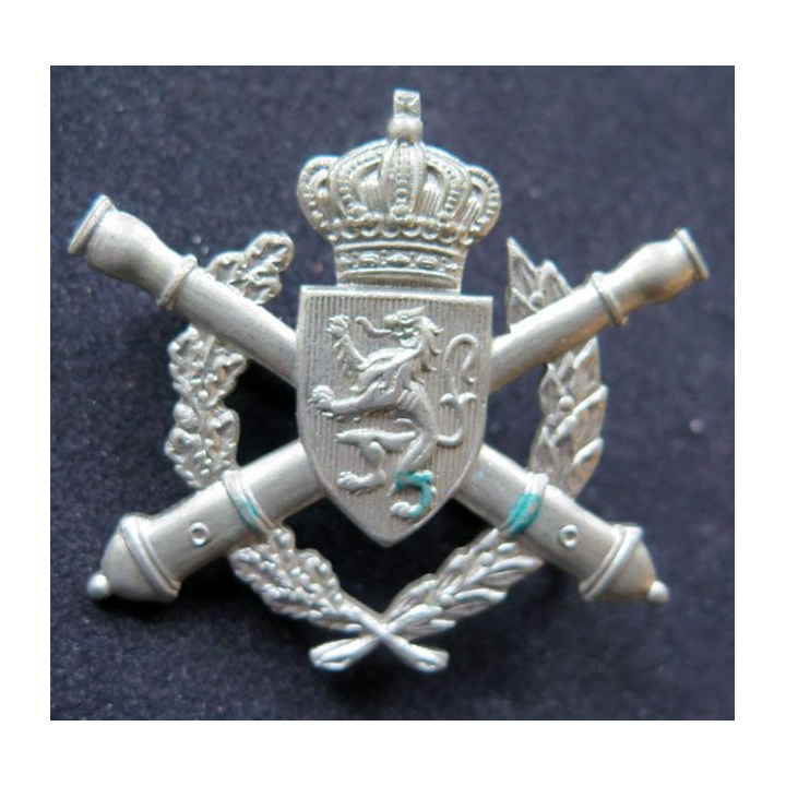 insigne de béret de l'école d'artillerie de l'armée belge argenté