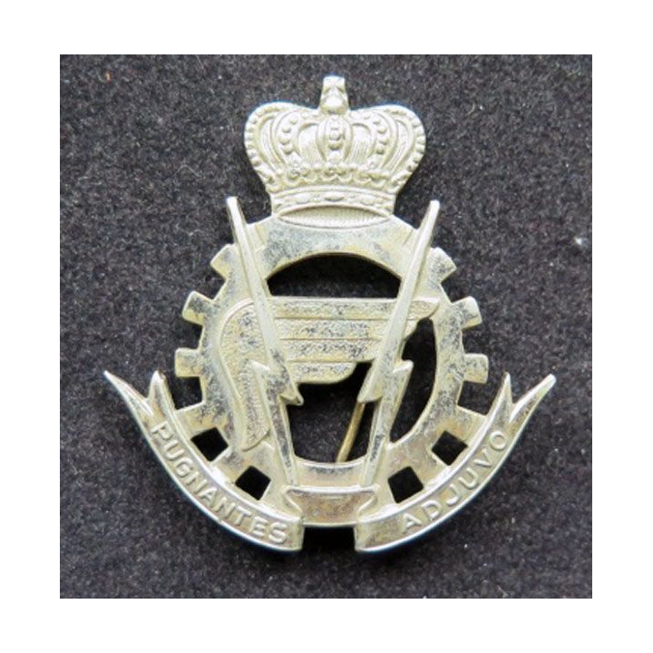 insigne de béret de la logistique de l'armée belge argenté