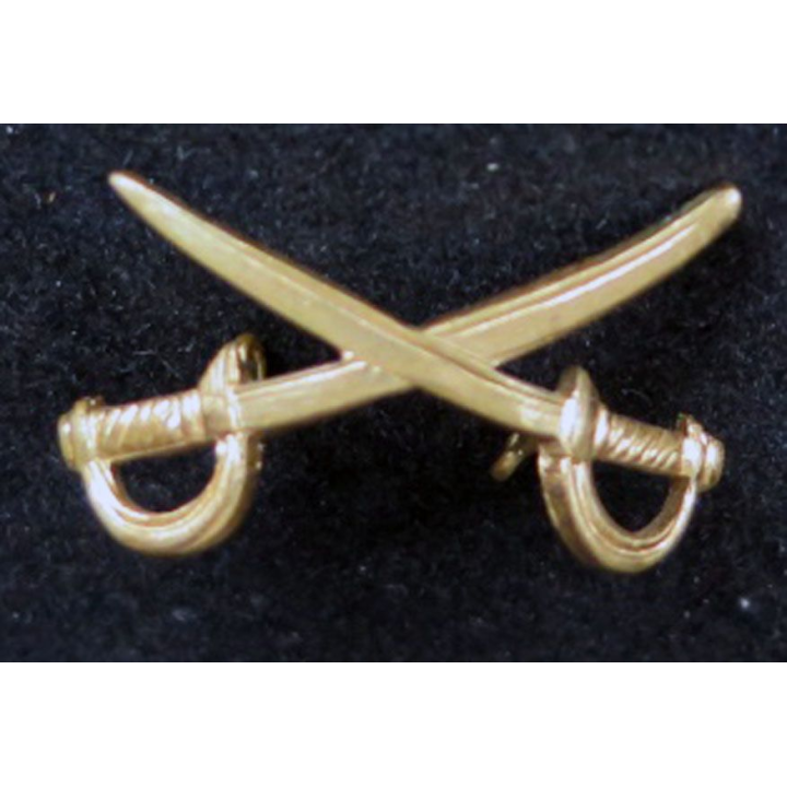 insigne de la cavalerie de l'armée belge bronzé doré