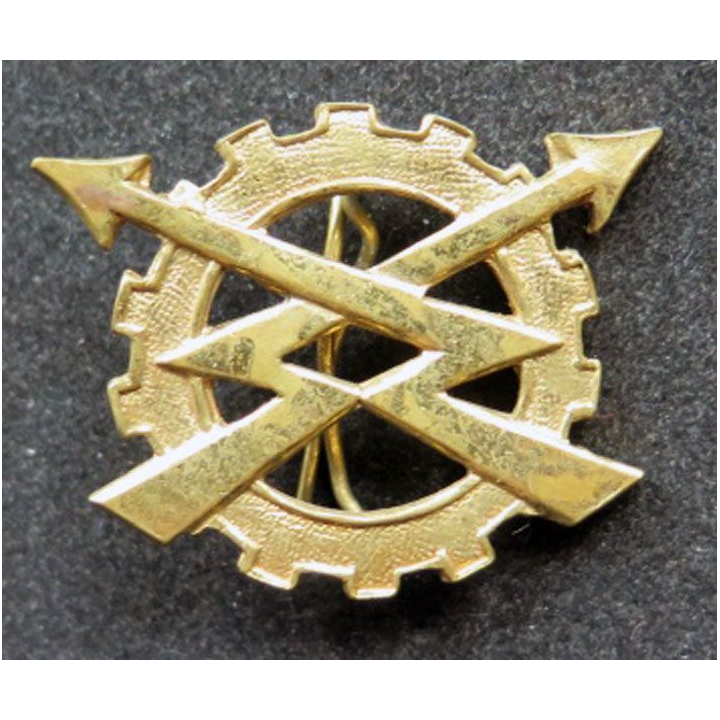 insigne du génie électrique et mécanique R.E.M.E de l'armée belge doré
