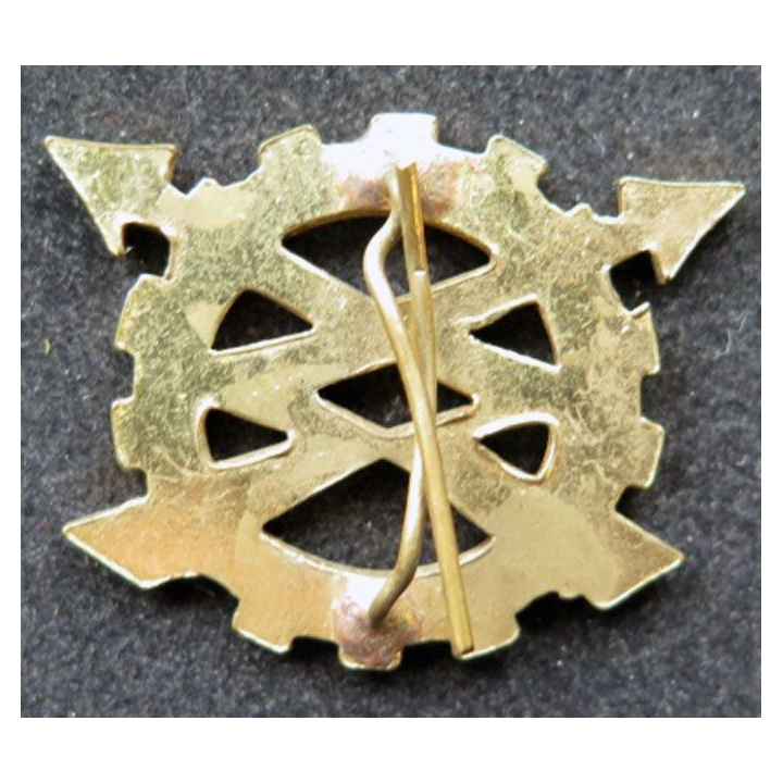 insigne du génie électrique et mécanique R.E.M.E de l'armée belge doré