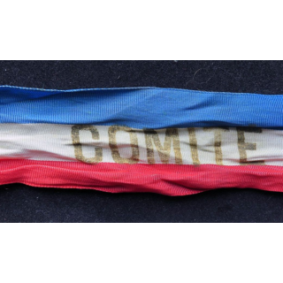 bandeau de comité sur drapeau bleu blanc et rouge longueur 35 cm