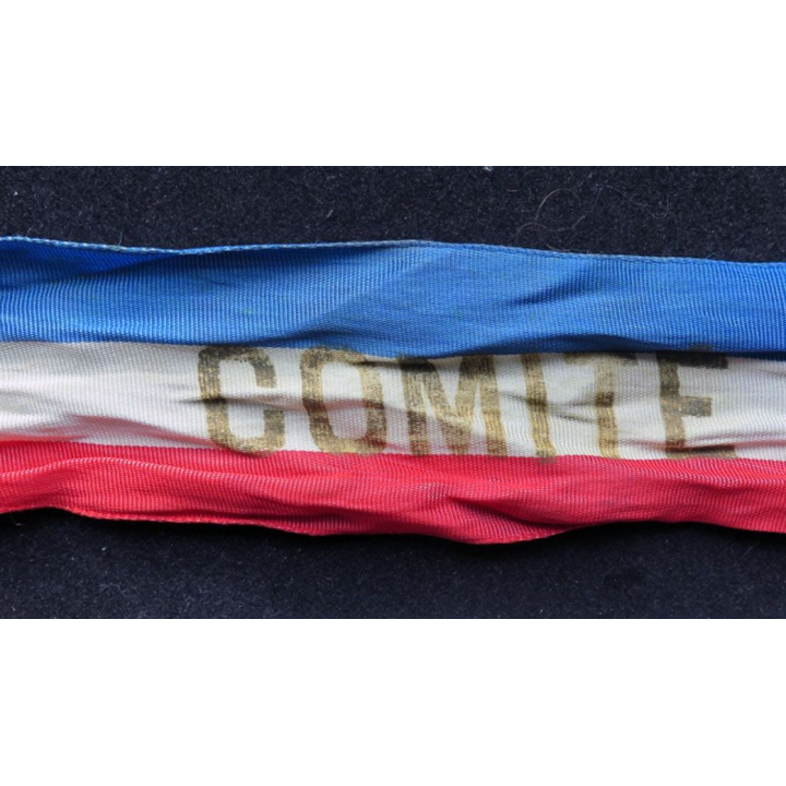 bandeau de comité sur drapeau bleu blanc et rouge longueur 35 cm