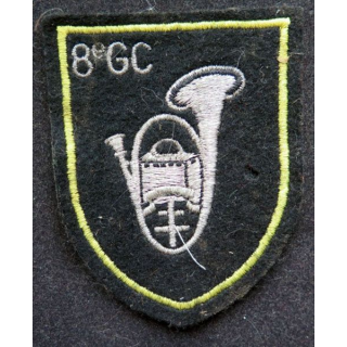 8° GC : insigne tissu du 8° groupement de chasseurs hauteur 9,5 cm