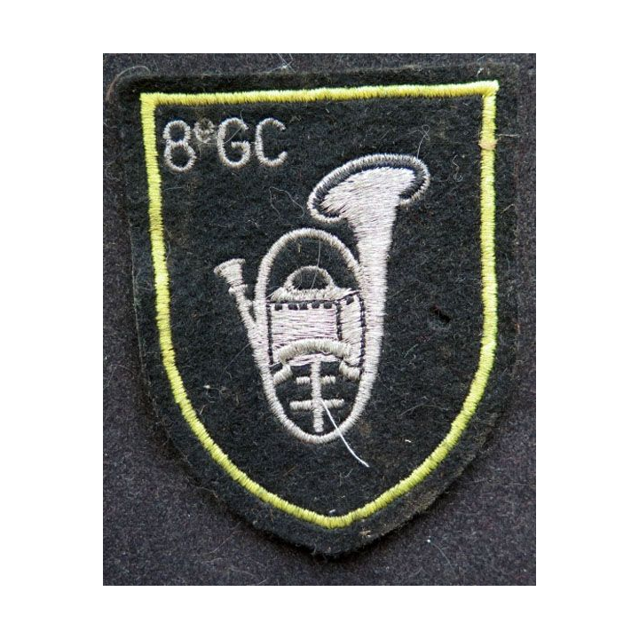 8° GC : insigne tissu du 8° groupement de chasseurs hauteur 9,5 cm