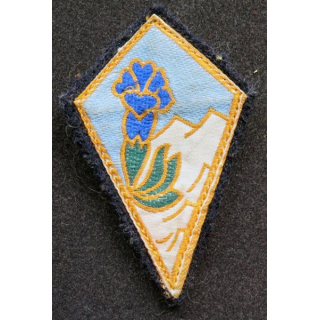 27° DA : insigne tissu de la 27° division alpine sur tissu noir
