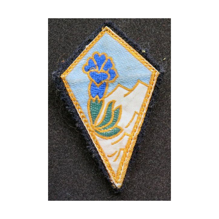 27° DA : insigne tissu de la 27° division alpine sur tissu noir